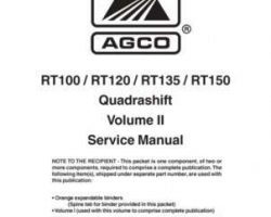 AGCO 79023010 Service Manual - RT100 / RT120 / RT135 / RT150 Tractor (Quadrashift, vol. 2)