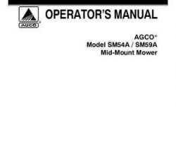 AGCO 79023370A Operator Manual - SM54A / SM59A Mid-Mount Mower