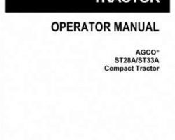 AGCO 79023392C Operator Manual - ST28A / ST33A Compact Tractor (std and hydro)
