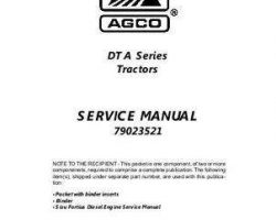 AGCO 79023521 Service Manual - DT180A DT195A DT200A DT220A DT240A (PowerMaxx CVT) (packet)