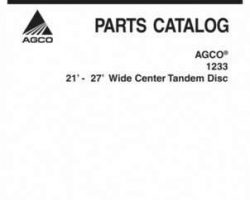 AGCO 79028106A Parts Book - 1233 Disc (wide center, tandem, 21 - 27 ft)
