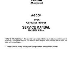 AGCO 79028168A Service Manual - ST55 Compact Tractor (packet)