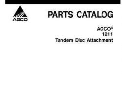AGCO 79032800A Parts Book - 1211 Disc Harrow (tandem, attachment)