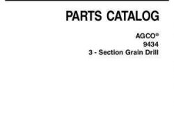 AGCO 79032874G Parts Book - 9434 Grain Drill (3 section)