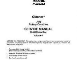 Gleaner 79032990A Service Manual - A86 Combine (packet)