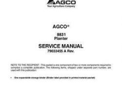 AGCO 79033455A Service Manual - 8831 Planter (packet)
