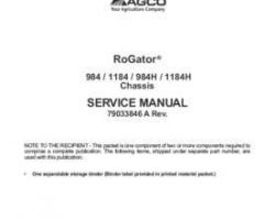 Ag-Chem 79033846A Service Manual - 984 / 1184 / 984H / 1184H RoGator (chassis) (packet)