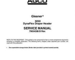 Gleaner 79034307A Service Manual - 9250 Draper Header (DynaFlex) (assembly)