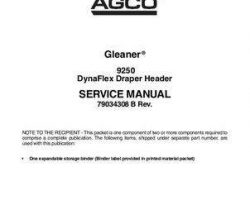 Gleaner 79034308B Service Manual - 9250 Draper Header (DynaFlex) (packet)