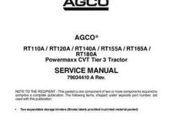 AGCO 79034410A Service Manual - RT A Series Tractor (Powermaxx CVT, tier 3) (packet)