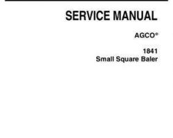 AGCO 79035051A Service Manual - 1841 Rectangular Baler