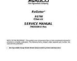 Ag-Chem 79035584A Service Manual - RG700 RoGator (chassis) (packet)