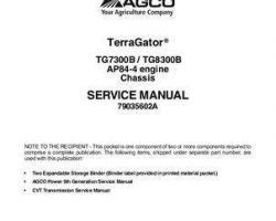Ag-Chem 79035602A Service Manual - TG7300B / TG8300B TerraGator (chassis) (packet)