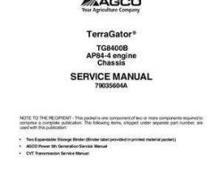 Ag-Chem 79035604A Service Manual - TG8400B TerraGator (chassis, AP98-4 engine) (packet)