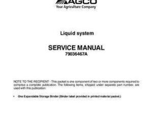 Ag-Chem 79036467A Service Manual - RoGator Liquid System (packet)