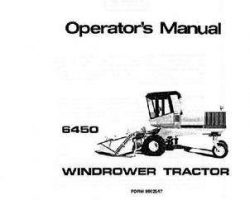 Hesston 8082547 Operator Manual - 6450 Windrower (eff sn 650)