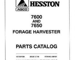 Hesston 8084931 Parts Book - 7600 (2350-2499, eff 2500) / 7650 (700-799, eff 800) Field Queen