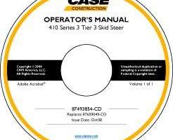 Operator's Manual on CD for Case Skid steers / compact track loaders model 410