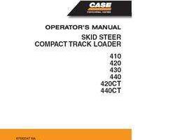 Case Skid steers / compact track loaders model 420 Operator's Manual