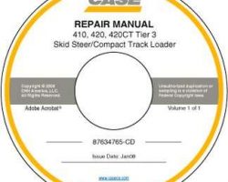 Service Manual on CD for Case Skid steers / compact track loaders model 420