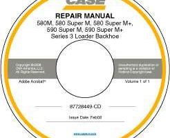 Shop Service Repair Manual on CD for Case Loader backhoes model 580M