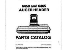 Hesston 8880692 Parts Book - 6450 (sn 650 to 1424) / 6465 D120 (eff sn 40001) Auger Header