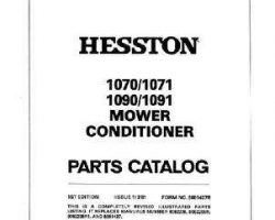 Hesston 8881427R Parts Book - 1070 / 1071 / 1090 / 1091 Mower Conditioner (pull type)