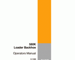 Case Loader backhoes model 580K Operator's Manual