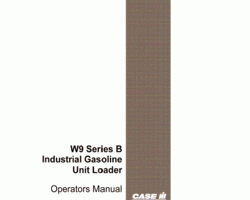 Case Wheel loaders model W9 Series B Operator's Manual