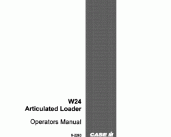 Case Wheel loaders model W24 Operator's Manual