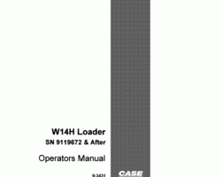 Case Wheel loaders model W14H Operator's Manual