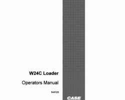 Case Wheel loaders model W24C Operator's Manual