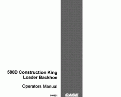Case Loader backhoes model 580D Operator's Manual