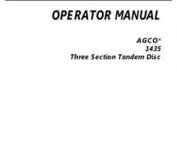 AGCO 9971046ABJ Operator Manual - 1435 Tandem Disc (3 section)