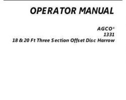 AGCO 997206ABB Operator Manual - 1331 Disc Harrow (offset, 20 ft.)
