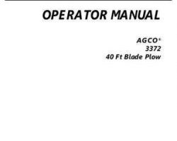 AGCO 997481ABC Operator Manual - 3372 Blade Plow (40 ft)