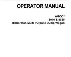 AGCO 997694ABC Operator Manual - 8010 / 8020 Richardton Dump Wagon (multi-purpose)