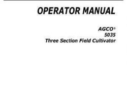 AGCO 997779ABE Operator Manual - 5035 Field Cultivator (3 section)