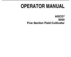 AGCO 997780ABF Operator Manual - 5055 Field Cultivator (5 section)