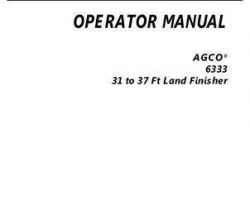 AGCO 997800ABE Operator Manual - 6333 Land Finisher (31 ft - 37 ft)