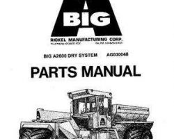 Ag-Chem AG030048 Parts Book - 2600 - 2600A Big A Applicator (3 wheel, dry system)