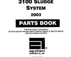 Ag-Chem AG121700 Parts Book - 3104 TerraGator (3100 gallon, sludge system, 2003)