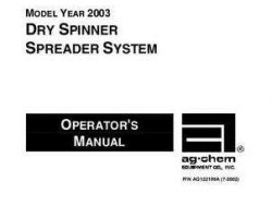 Ag-Chem AG122199 Operator Manual - Dry Spinner Spreader TerraGator (system, 2003)