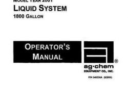 Ag-Chem AG546536 Operator Manual - 1800 Gallon (liquid system, 2001)