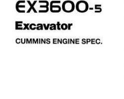 Operators Manuals for Hitachi Ex-5 Series model Ex3600-5 Excavators