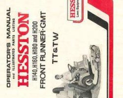 Hesston F-5523 Operator Manual - H140 / H160 / H180 / H200 Mower (front runner, GMT, TT & TW)