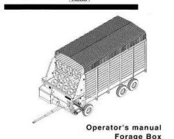 Hesston HB5805E81 Operator Manual - B58 XL / XLT / XLS Forage Box (Combo and Rear Unloading) (2005)