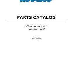 Parts Catalog for Kobelco Excavators model SK260-9 ACERA Tier IV