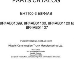 Parts Catalogs for Hitachi Eh-3 Series model Eh1100-3 Construction And Mining