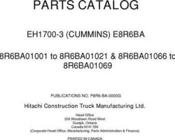 Parts Catalogs for Hitachi Eh-3 Series model Eh1700-3 Construction And Mining